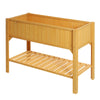 Wooden Raised Bed Planter Growing Box Flower Herb Trough Stand with Bottom Shelf