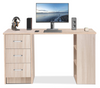 Large Computer Desk With Shelves & Drawers PC Writing Study Table Home Office