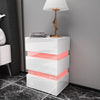 High Gloss 3 Drawers RGB LED Light Bedside Table Nightstand Cabinet Nightstand
