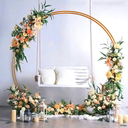 Golden Metal Wedding Arch Frame Backdrop Stand Flower Balloon Rack Arch Door