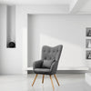 Fabric Single Sofa Armchair Lazy Balcony Living Room High Back Lounge Chair Grey