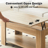 Wooden Coffee Table With Lift Up Top Storage Area and Magazine Shelf