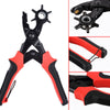 New Revolving Leather Hole Punch Pliers Puncher Leather Cut Belt Eyelet 6 Sizes