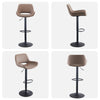Set of 2 Faux Leather Bar Stools Swivel Gas Lift Foot Rest Pub Chair Brown Grey