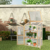 Mini Wooden Cold Frame Greenhouse Outdoor 3-Tier Raised Flower Planter Shelf