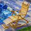 Bamboo Rocking Chair Outdoor Garden Armchair Headrest Solid Wood Furniture Relax