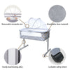 Side Sleeping Bedside Crib Baby Crib Cot bed with Washable Mattress & Wheels