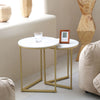 Skinny Marble Coffee Table Nesting Side End Table Sofa Corner Magazine Rack Set