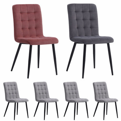 Upholstered High Back Dining Chairs 4pcs/set Office Chair Metal Legs Living Room