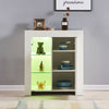 Modern High Gloss Sideboard Storage Cabinet Cupboards Furniture RGB LED Lights