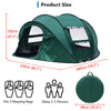 3-4 Man Pop up Camping Tent Hiking Outdoor Tent 2 window 2 door floor Waterproof