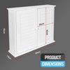 Bathroom Wall Cabinet with Double Shutter Door Hanging Storage Organiser White