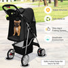 Folding Pet Stroller Portable Pet Travel Pushchair w/4 Wheels Safety Belt Holder