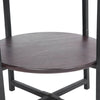 2-Tier Round Side End Table Metal Wood Coffee Tea Sofa Desk For Home Living Room