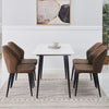 2/4/6pcs Dining Chairs Set Faux Leather Seat Back Metal Legs Kitchen Chair