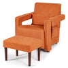 Modern Accent Sofa Chair with Ottoman Upholstered leisure Armchair Living Room
