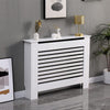 Large White Radiator Cover Safe Rounded Edges Slatted Grill Sidewall Shelf Decor