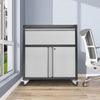 2 Door 1 Drawer Mobile Office Filing Cabinet Metal File Paper Storage Cupboard