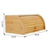 Bread Bin Bamboo Wooden Roll Top Retro Kitchen Loaf Food Storage Box Container