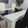 Dining Table Set and 6 4 black white Leather chairs kitchen table set of 4 or 6