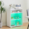 Modern White Sideboard Cabinet with RGB LED lights Display Cupboard Storage