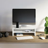 Monitor Stand White TV Laptop Computer Riser Desktop Home Office Keyboard Shelf