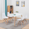 White Dining Table and 2 4 6 Chairs Set Wood Legs Kitchen Home Retro Room Chair