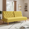 Yellow Sofa Bed 3 Seater Fabric Click Clack Sleeper Sofabed Couch Recliner