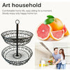 2 Tier Fruit Basket Holder Rack Vegetable Bowl Storage Stand Black Tableware