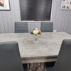 Grey Dining Table And 4 Chairs Dining Room Wood kitchen table and Leather chairs