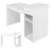 White Wooden Computer Desk Laptop PC Table Shelves Home Office Workstation