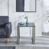 Tempered Glass Tea Coffee Table Side Small End Stand Teapoy Desk Metal Pedestal