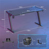 Strong T-Shaped Gaming Desk Writing Table 120cm with Cup Holder Headphone Holder