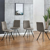4Pcs Velvet Dining Chairs Metal Leg Padded Dining Room Kitchen Office/Commerc