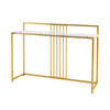 Modern 122cm Console Table Faux Marble Top Entryway Table Narrow Sofa Side Table