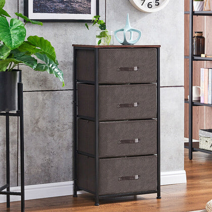 Chest of Drawers Bedroom Storage Unit with Fabric Drawers Hallway Living Room BN