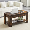 Wooden Coffee Table With Lift Up Top Storage Area and Magazine Shelf