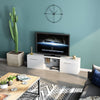 Modern 160cm TV Unit Cabinet Stand High Gloss Doors White with LED Lights