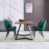 Dining Table & Chairs Set 4/6 Velvet Fabric Padded Seat Kitchen Furniture