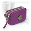 Women lady 3 Zipper Canvas Handbag Card Holder Phone Bag Coin Purse Wallet