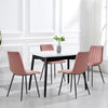 2pcs Dining Chairs Barstools Set Velvet Cushion Padded Metal Legs Kitchen Chair