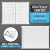 Bathroom Wall Cabinet with Double Shutter Door Hanging Storage Organiser White
