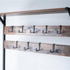 Industrial Metal Coat Rack Shoe Bench Storage Shelves Hooks For Home Living Room