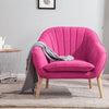Modern Upholstered Fabric Armchair Oyster Scallop Back Chair Single Lounge Sofa