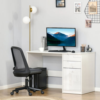 Computer Desk w/ Drawers Modern Writing Workstation for Home Office White