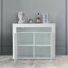 White Sideboard Cabinet High Gloss Cupboard Storage Furniture With LED 2 Doors