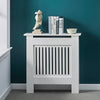 Radiator Cover Wall Cabinet MDF Wood Furniture Vertical Grill White Modern Shelf