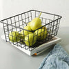 2pcs Bathroom Iron Storage Basket Metal Wire kitchen Tray Desk Mesh Basketry Box