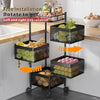 4/5 Tiers Kitchen Rotating Trolley Cart Vegetable Fruits Organiser Storage 95cm