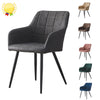 2x Luxurious Chairs PU Leather Velvet Dining Room Chairs Home Office Furniture